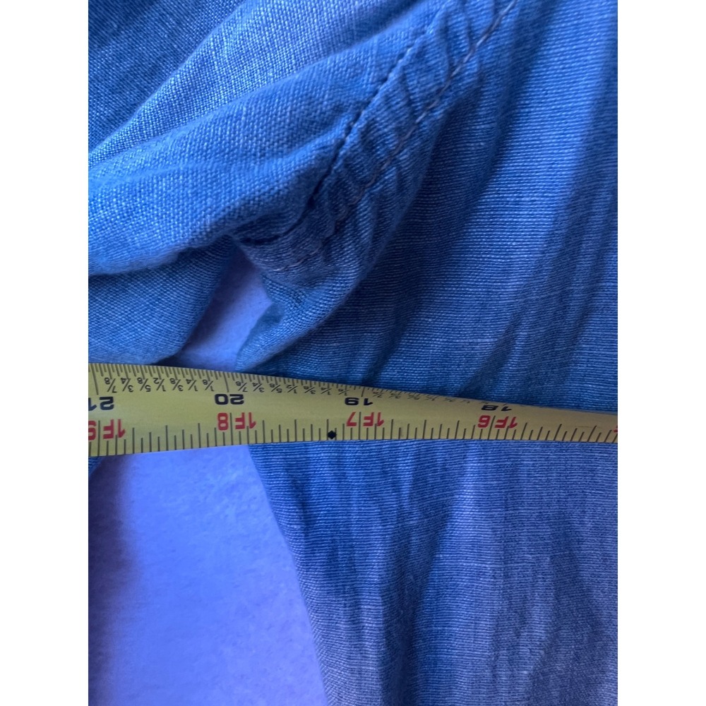 Denim & Supply Ralph Lauren Cotton Linen Pintuck Tunic Shirt Light Wash Large - Picture 4 of 5
